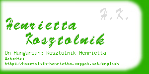 henrietta kosztolnik business card